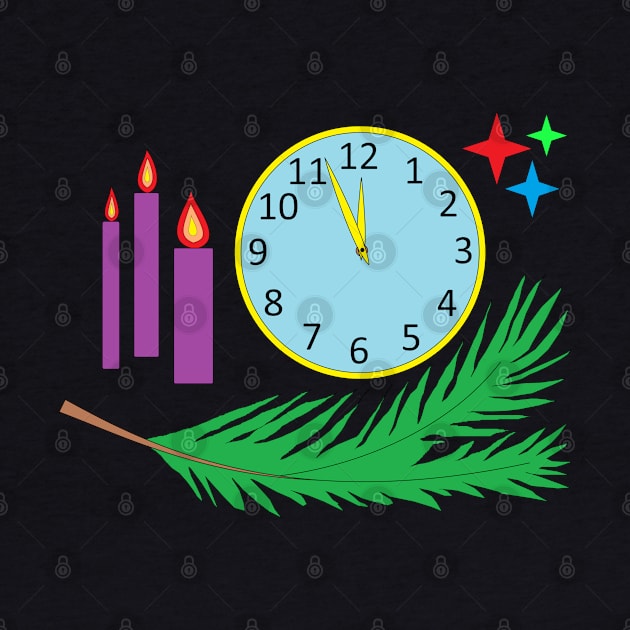 Limited Edition! Happy New Year / Candles and clock V1 by Vladimir Zevenckih